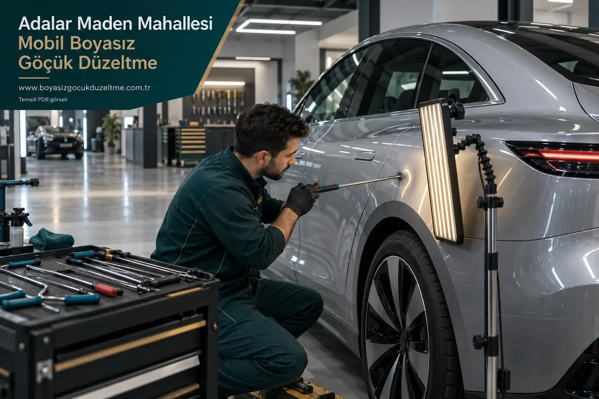Adalar Maden Mahallesi sabit nokta ve mobil PDR randevusunu anlatan temsili otomobil hizmeti görseli