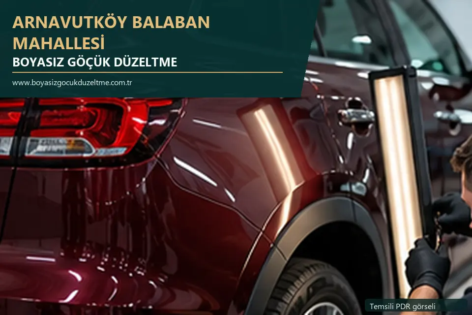 Arnavutköy Balaban Mahallesi sabit nokta ve mobil PDR randevusunu anlatan temsili otomobil hizmeti görseli