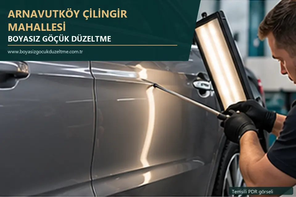 Arnavutköy Çilingir Mahallesi sabit nokta ve mobil PDR randevusunu anlatan temsili otomobil hizmeti görseli