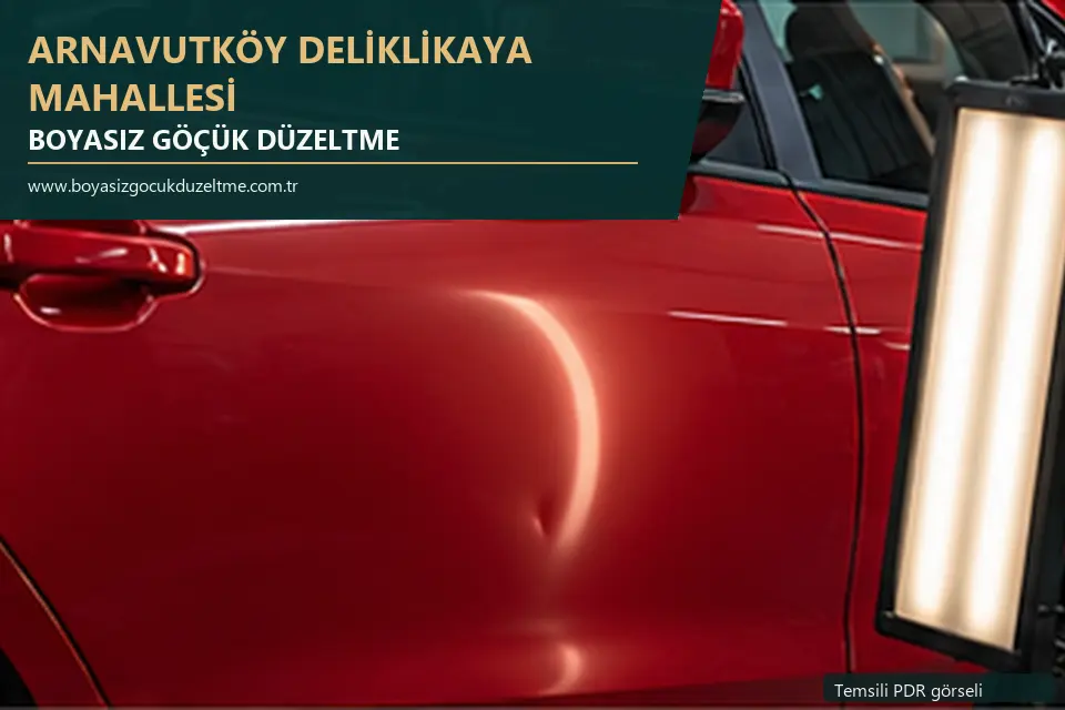 Arnavutköy Deliklikaya Mahallesi sabit nokta ve mobil PDR randevusunu anlatan temsili otomobil hizmeti görseli