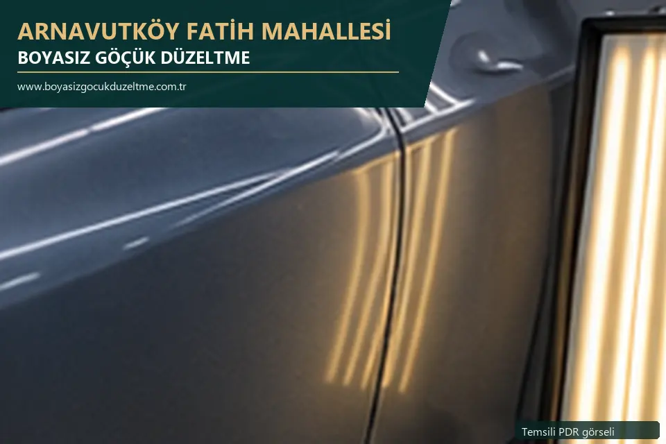 Arnavutköy Fatih Mahallesi sabit nokta ve mobil PDR randevusunu anlatan temsili otomobil hizmeti görseli