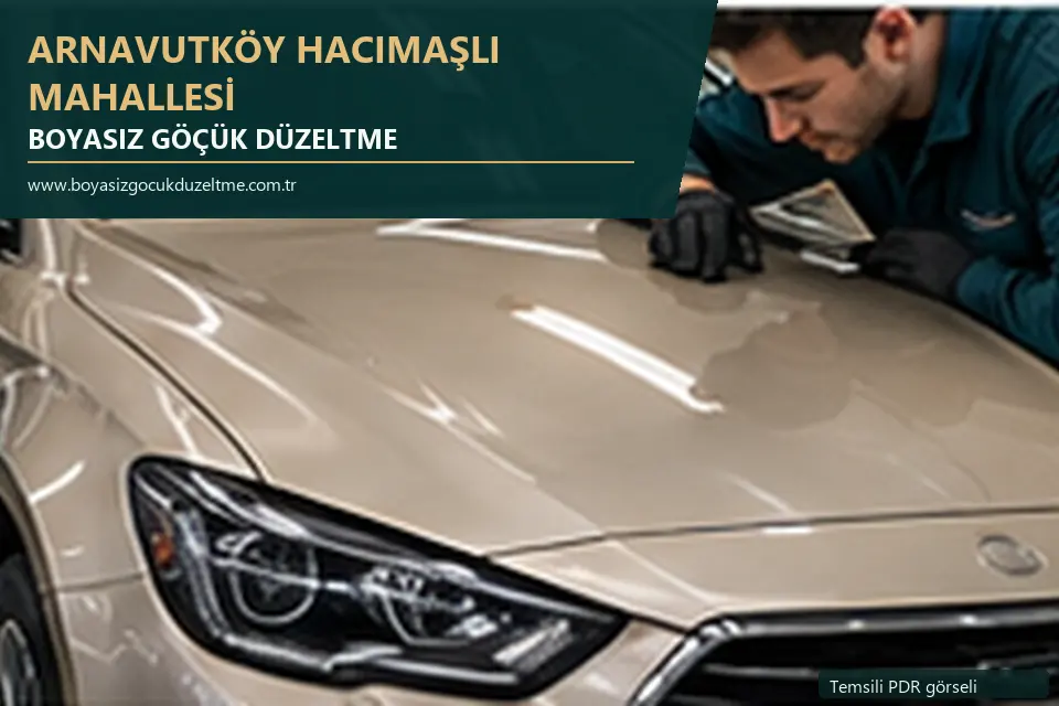 Arnavutköy Hacımaşlı Mahallesi sabit nokta ve mobil PDR randevusunu anlatan temsili otomobil hizmeti görseli