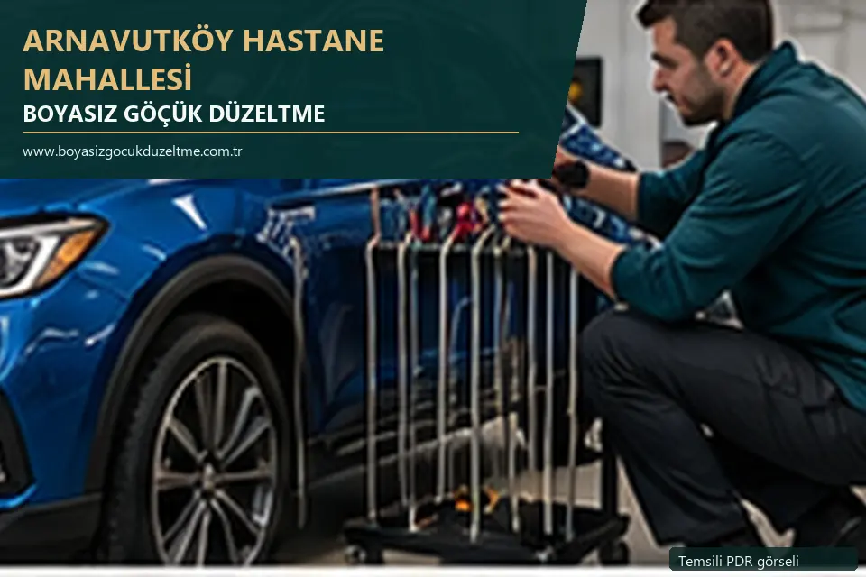 Arnavutköy Hastane Mahallesi sabit nokta ve mobil PDR randevusunu anlatan temsili otomobil hizmeti görseli