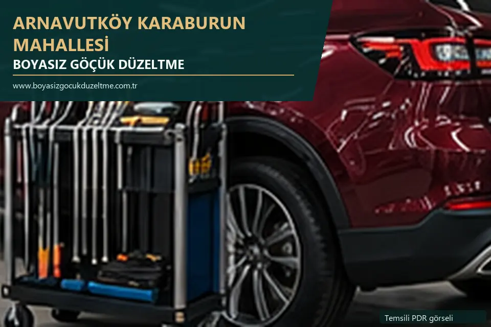Arnavutköy Karaburun Mahallesi sabit nokta ve mobil PDR randevusunu anlatan temsili otomobil hizmeti görseli