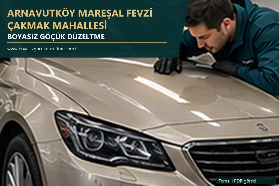 Arnavutköy Mareşal Fevzi Çakmak Mahallesi sabit nokta ve mobil PDR randevusunu anlatan temsili otomobil hizmeti görseli