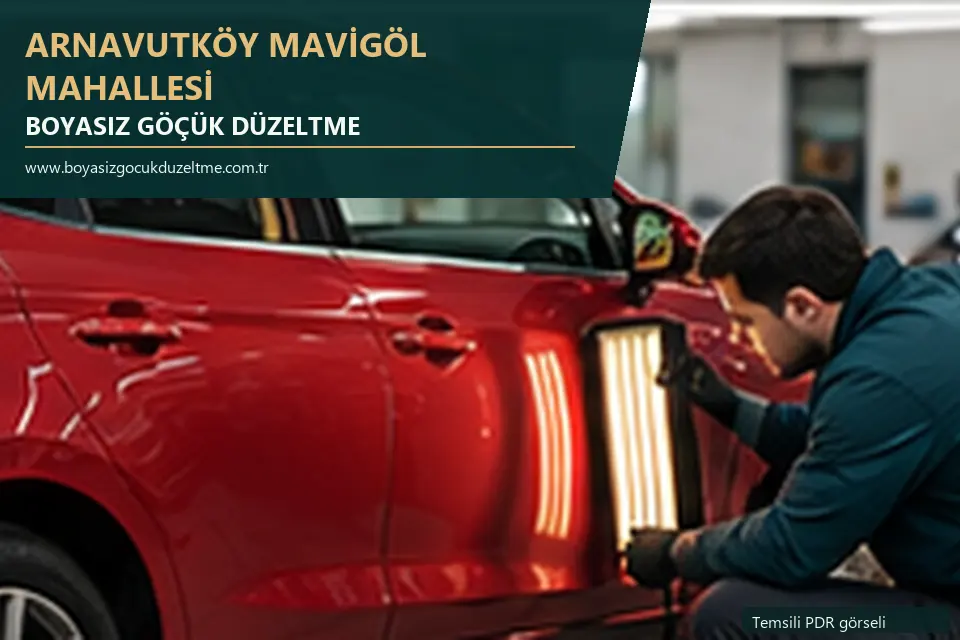 Arnavutköy Mavigöl Mahallesi sabit nokta ve mobil PDR randevusunu anlatan temsili otomobil hizmeti görseli