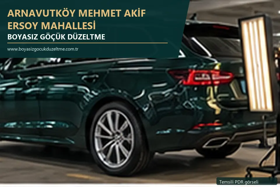 Arnavutköy Mehmet Akif Ersoy Mahallesi sabit nokta ve mobil PDR randevusunu anlatan temsili otomobil hizmeti görseli