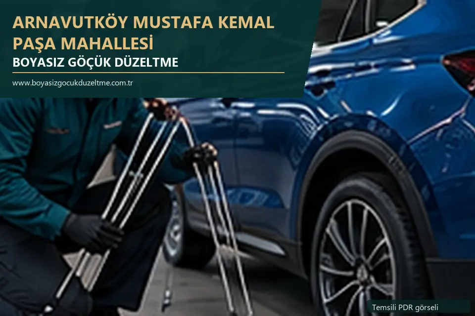 Arnavutköy Mustafa Kemal Paşa Mahallesi sabit nokta ve mobil PDR randevusunu anlatan temsili otomobil hizmeti görseli