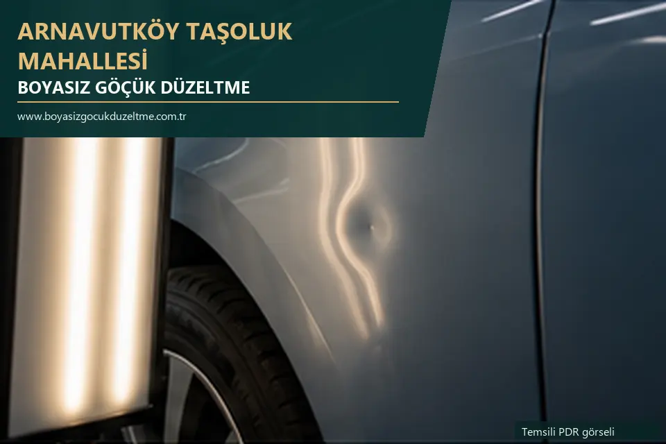Arnavutköy Taşoluk Mahallesi sabit nokta ve mobil PDR randevusunu anlatan temsili otomobil hizmeti görseli