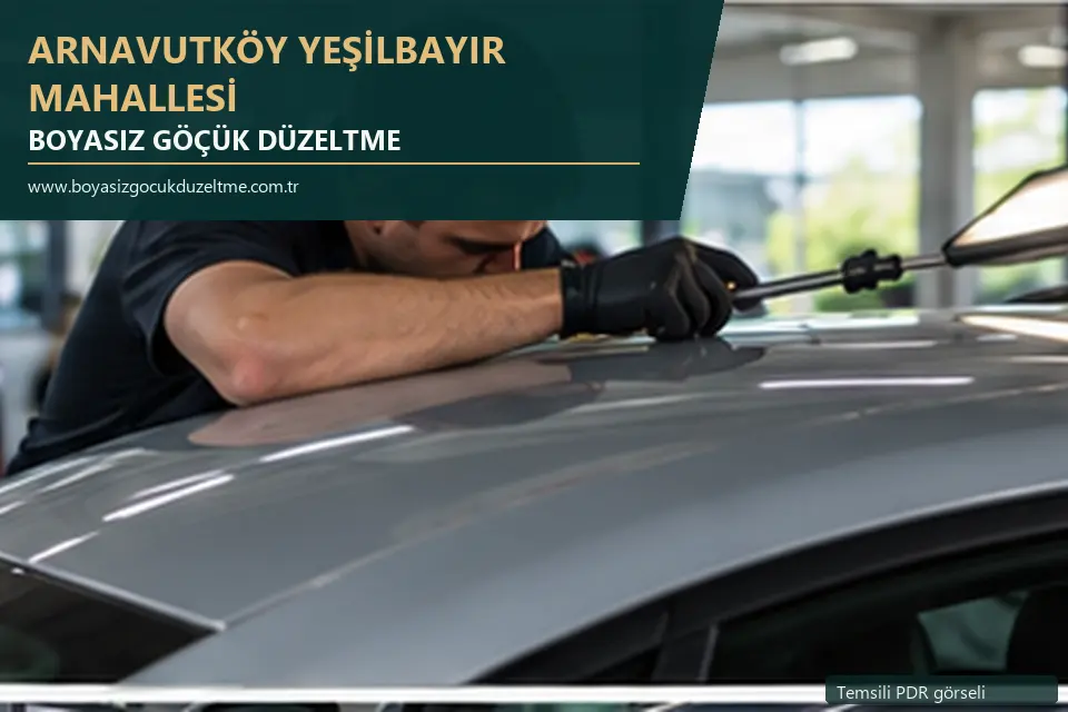 Arnavutköy Yeşilbayır Mahallesi sabit nokta ve mobil PDR randevusunu anlatan temsili otomobil hizmeti görseli
