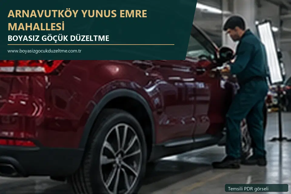 Arnavutköy Yunus Emre Mahallesi sabit nokta ve mobil PDR randevusunu anlatan temsili otomobil hizmeti görseli
