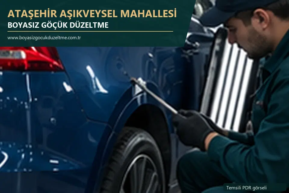 Ataşehir Aşıkveysel Mahallesi sabit nokta ve mobil PDR randevusunu anlatan temsili otomobil hizmeti görseli