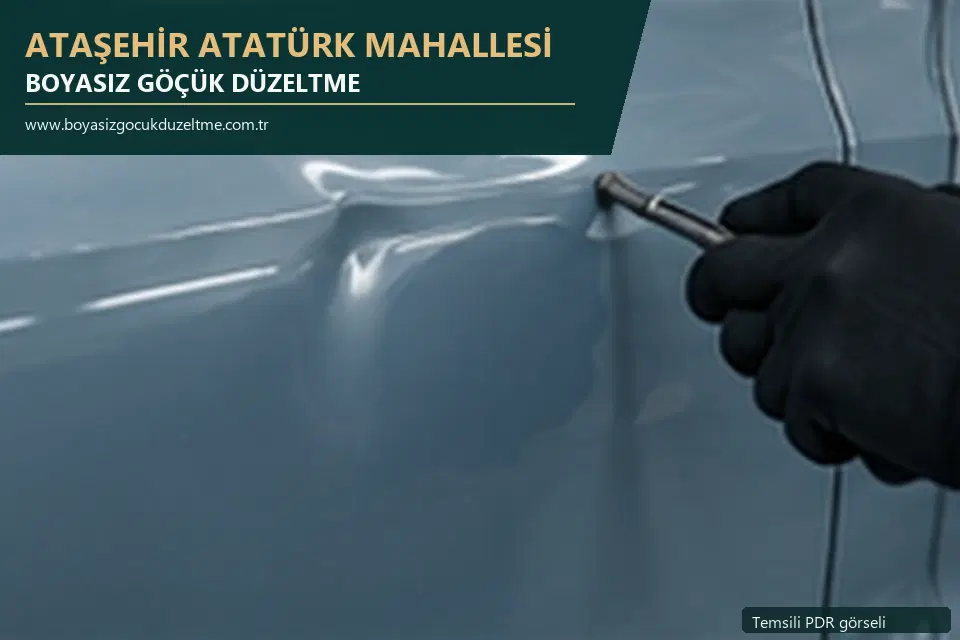 Ataşehir Atatürk Mahallesi sabit nokta ve mobil PDR randevusunu anlatan temsili otomobil hizmeti görseli