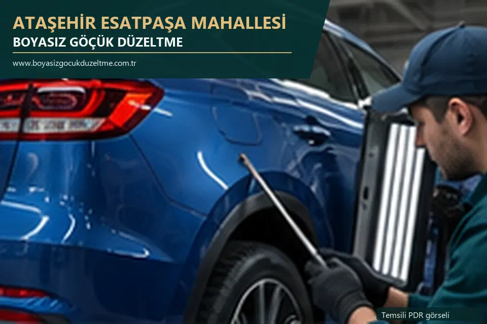 Ataşehir Esatpaşa Mahallesi sabit nokta ve mobil PDR randevusunu anlatan temsili otomobil hizmeti görseli