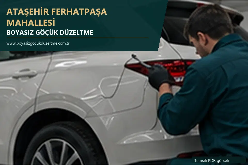 Ataşehir Ferhatpaşa Mahallesi sabit nokta ve mobil PDR randevusunu anlatan temsili otomobil hizmeti görseli