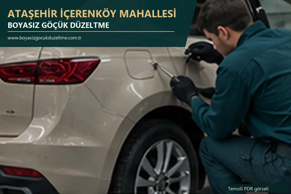 Ataşehir İçerenköy Mahallesi sabit nokta ve mobil PDR randevusunu anlatan temsili otomobil hizmeti görseli