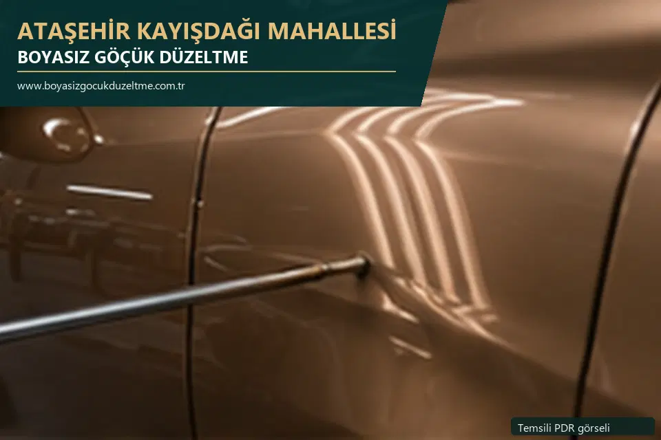 Ataşehir Kayışdağı Mahallesi sabit nokta ve mobil PDR randevusunu anlatan temsili otomobil hizmeti görseli