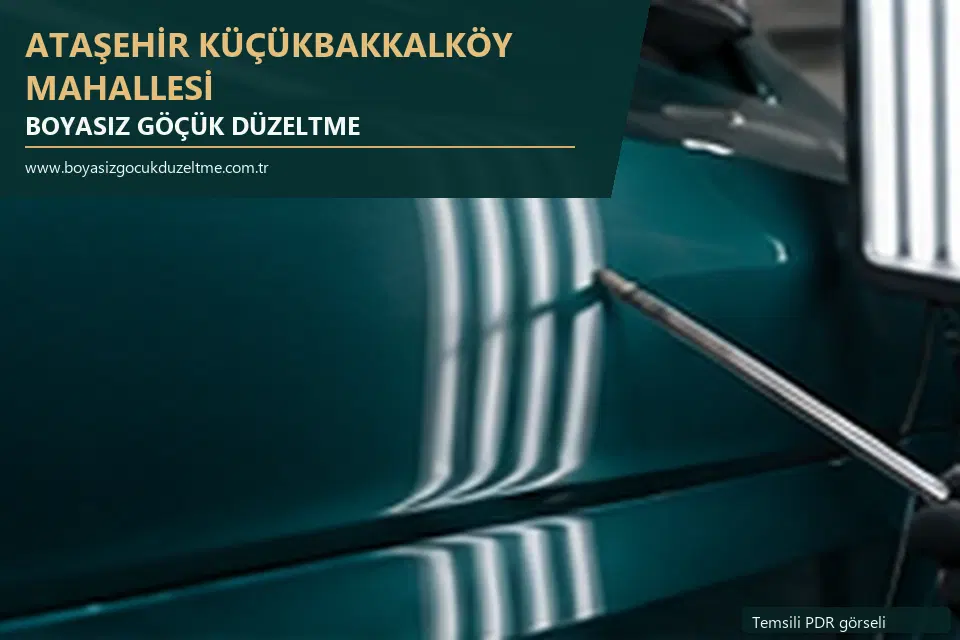 Ataşehir Küçükbakkalköy Mahallesi sabit nokta ve mobil PDR randevusunu anlatan temsili otomobil hizmeti görseli