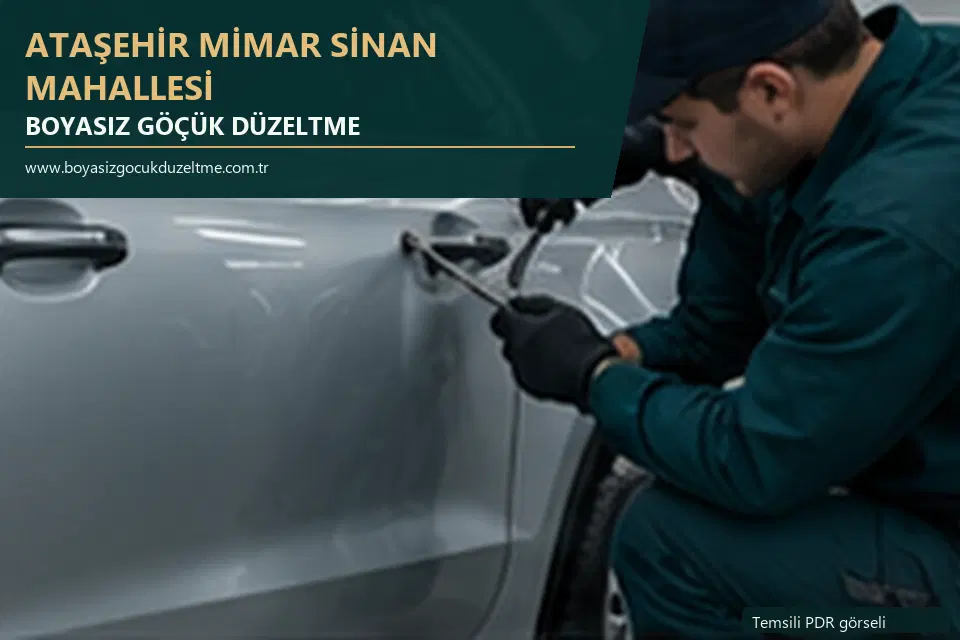 Ataşehir Mimar Sinan Mahallesi sabit nokta ve mobil PDR randevusunu anlatan temsili otomobil hizmeti görseli