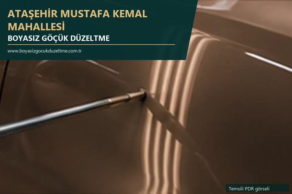 Ataşehir Mustafa Kemal Mahallesi sabit nokta ve mobil PDR randevusunu anlatan temsili otomobil hizmeti görseli