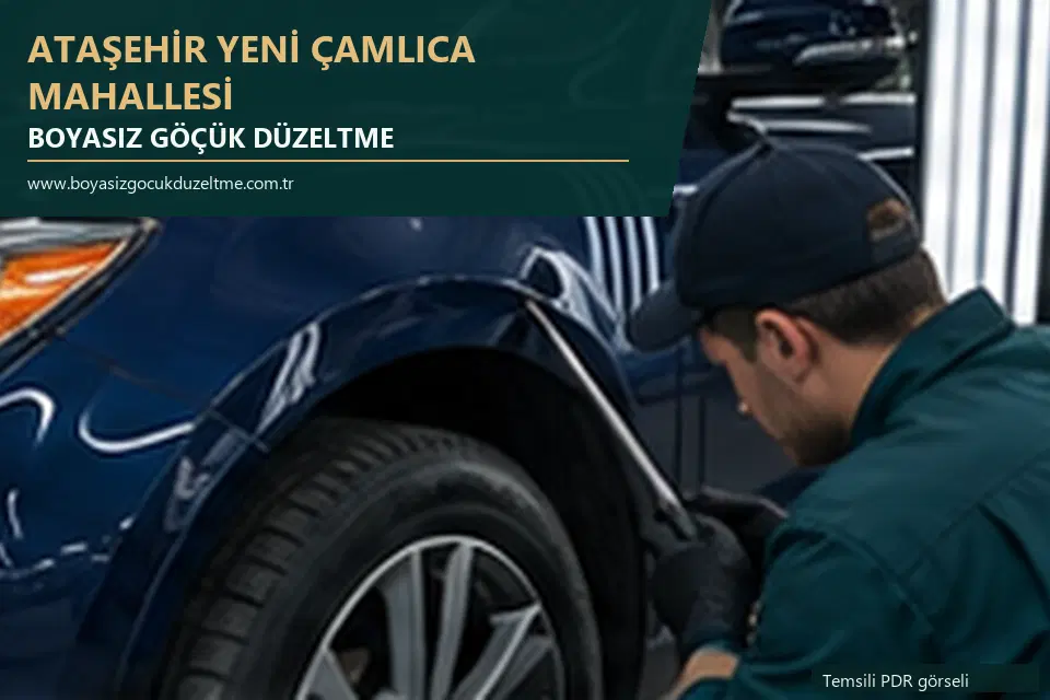 Ataşehir Yeni Çamlıca Mahallesi sabit nokta ve mobil PDR randevusunu anlatan temsili otomobil hizmeti görseli