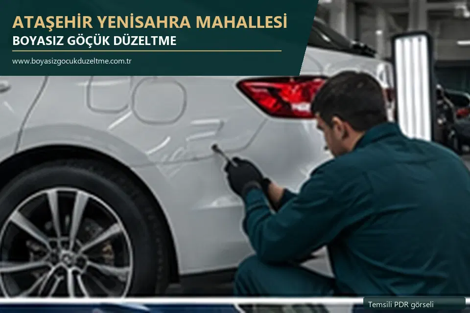 Ataşehir Yenisahra Mahallesi sabit nokta ve mobil PDR randevusunu anlatan temsili otomobil hizmeti görseli