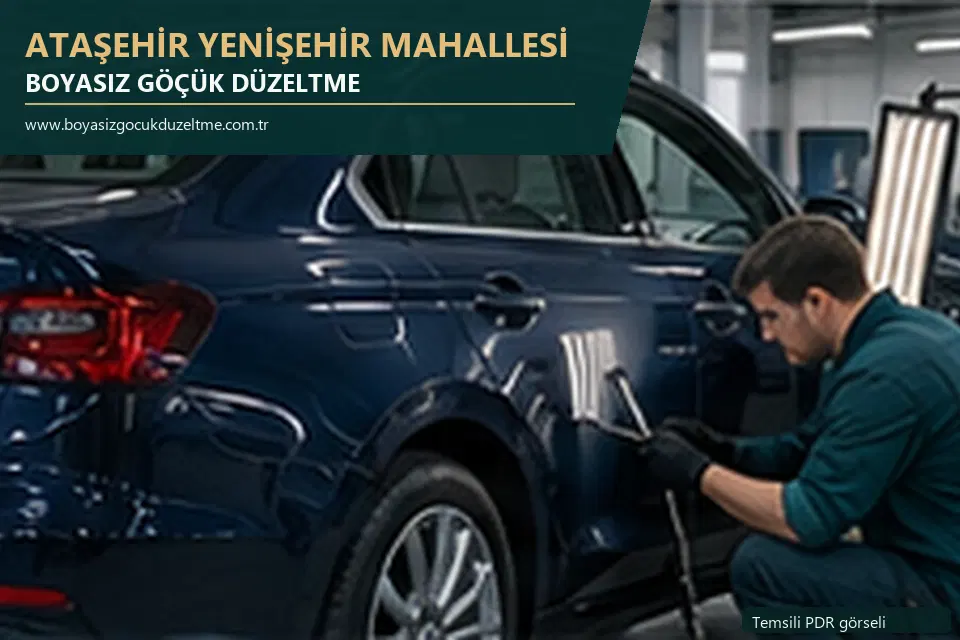 Ataşehir Yenişehir Mahallesi sabit nokta ve mobil PDR randevusunu anlatan temsili otomobil hizmeti görseli