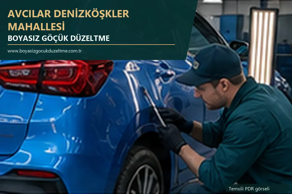 Avcılar Denizköşkler Mahallesi sabit nokta ve mobil PDR randevusunu anlatan temsili otomobil hizmeti görseli