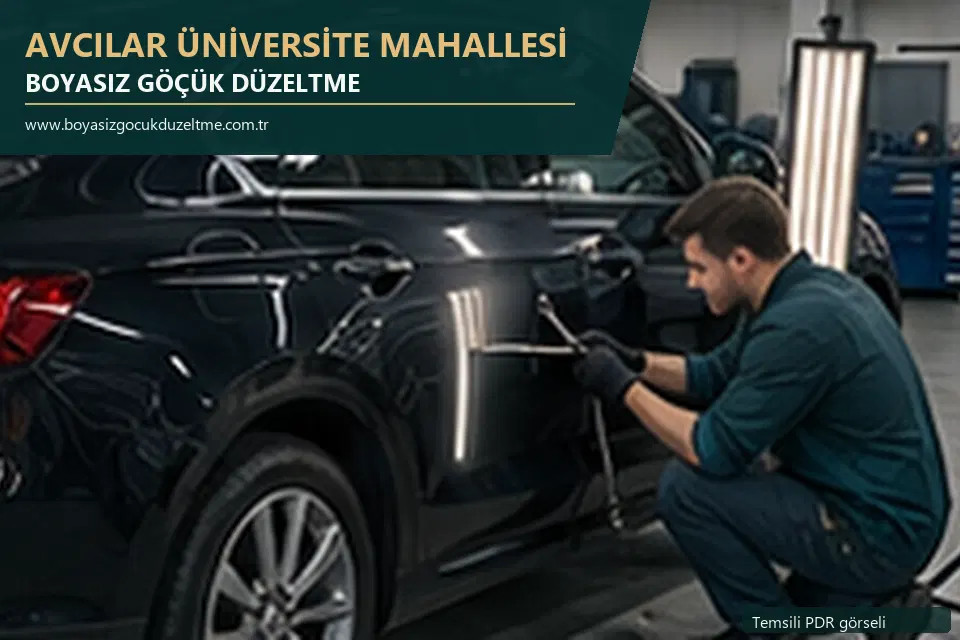 Avcılar Üniversite Mahallesi sabit nokta ve mobil PDR randevusunu anlatan temsili otomobil hizmeti görseli