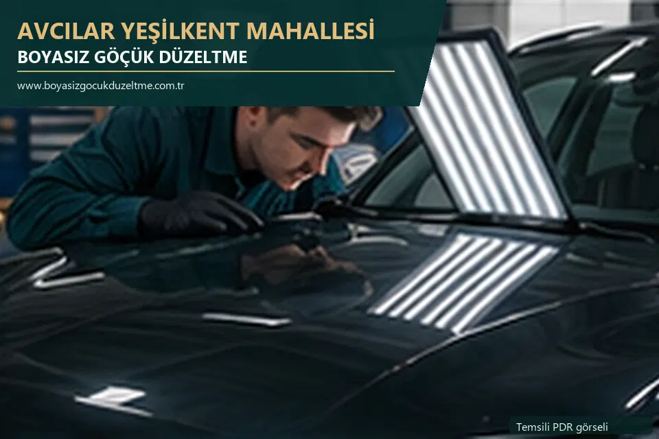 Avcılar Yeşilkent Mahallesi sabit nokta ve mobil PDR randevusunu anlatan temsili otomobil hizmeti görseli