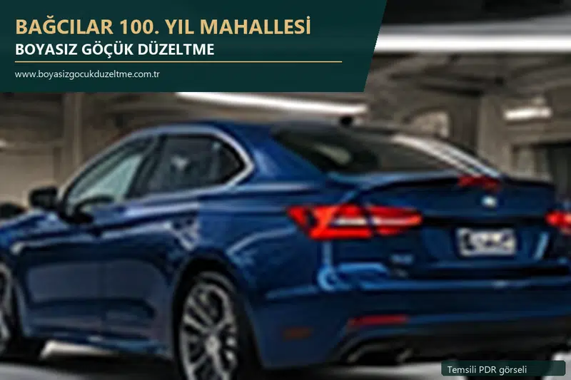 Bağcılar 100. Yıl Mahallesi sabit nokta ve mobil PDR randevusunu anlatan temsili otomobil hizmeti görseli