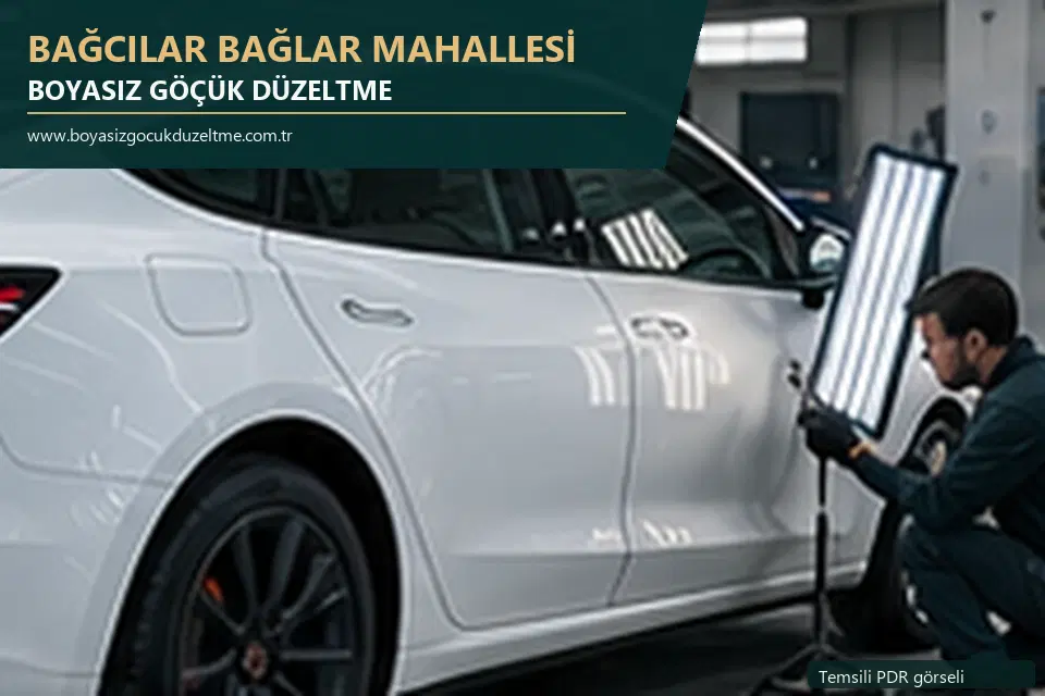 Bağcılar Bağlar Mahallesi sabit nokta ve mobil PDR randevusunu anlatan temsili otomobil hizmeti görseli