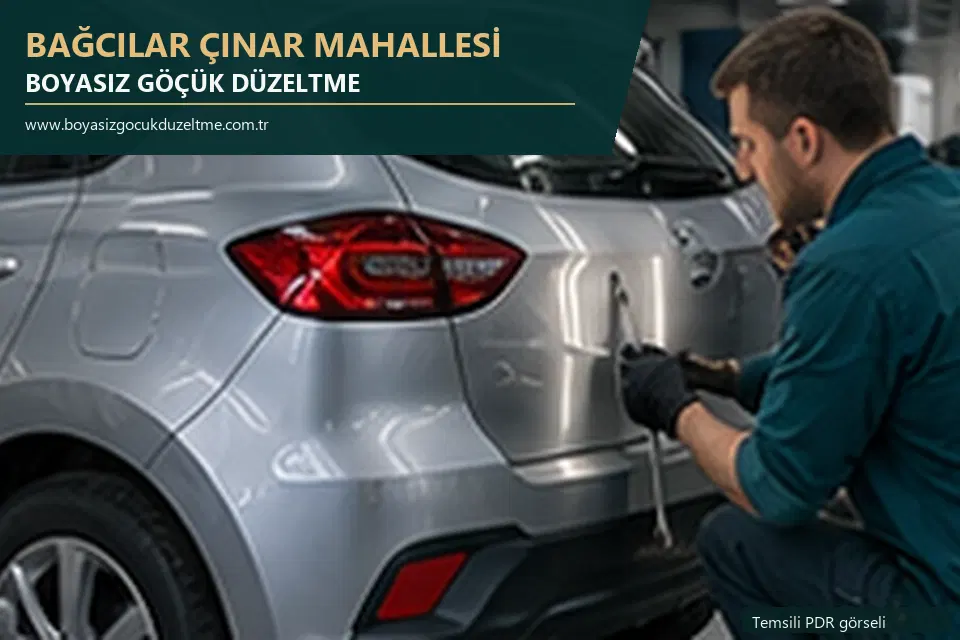 Bağcılar Çınar Mahallesi sabit nokta ve mobil PDR randevusunu anlatan temsili otomobil hizmeti görseli