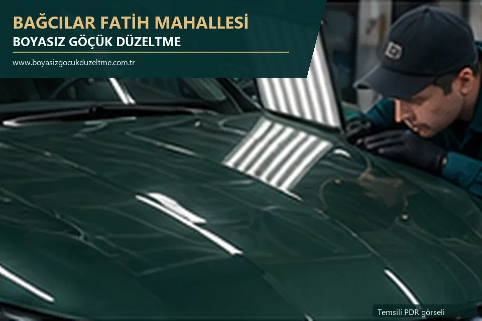 Bağcılar Fatih Mahallesi sabit nokta ve mobil PDR randevusunu anlatan temsili otomobil hizmeti görseli