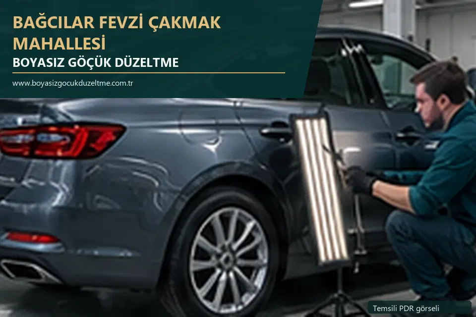Bağcılar Fevzi Çakmak Mahallesi sabit nokta ve mobil PDR randevusunu anlatan temsili otomobil hizmeti görseli