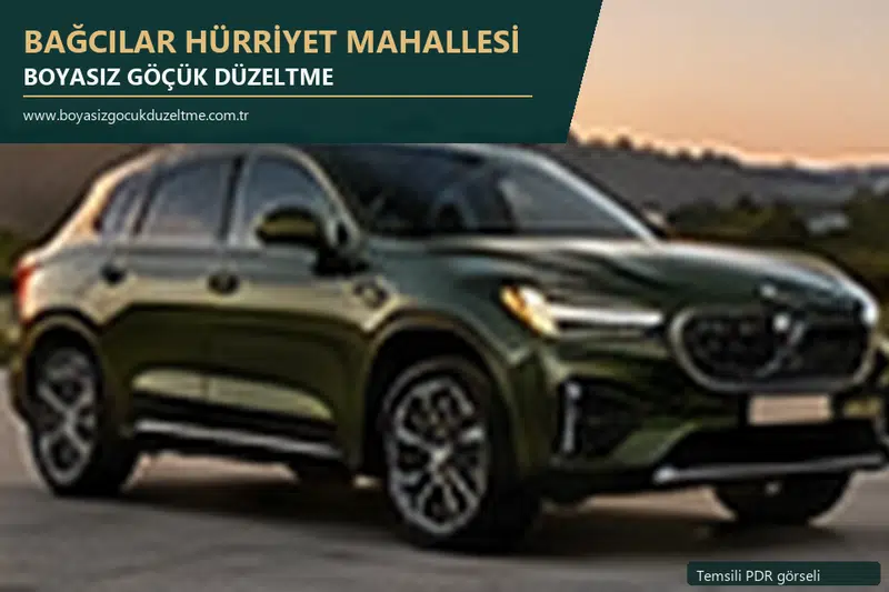 Bağcılar Hürriyet Mahallesi sabit nokta ve mobil PDR randevusunu anlatan temsili otomobil hizmeti görseli