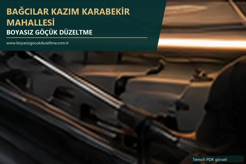 Bağcılar Kazım Karabekir Mahallesi hizmet rehberi için modern otomobil ve boyasız göçük incelemesini anlatan temsili görsel