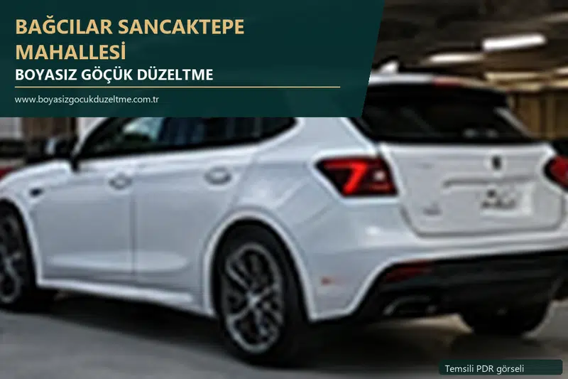 Bağcılar Sancaktepe Mahallesi sabit nokta ve mobil PDR randevusunu anlatan temsili otomobil hizmeti görseli