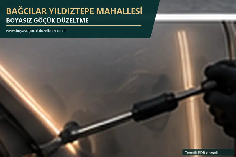 Bağcılar Yıldıztepe Mahallesi sabit nokta ve mobil PDR randevusunu anlatan temsili otomobil hizmeti görseli