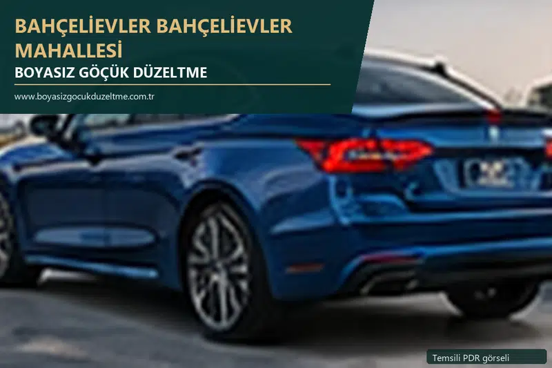Bahçelievler Bahçelievler Mahallesi sabit nokta ve mobil PDR randevusunu anlatan temsili otomobil hizmeti görseli