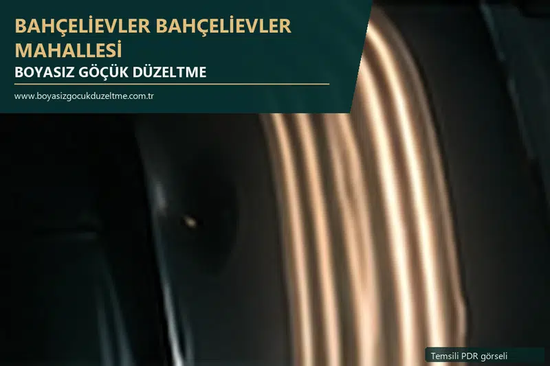 Bahçelievler Bahçelievler Mahallesi hizmet rehberi için modern otomobil ve boyasız göçük incelemesini anlatan temsili görsel
