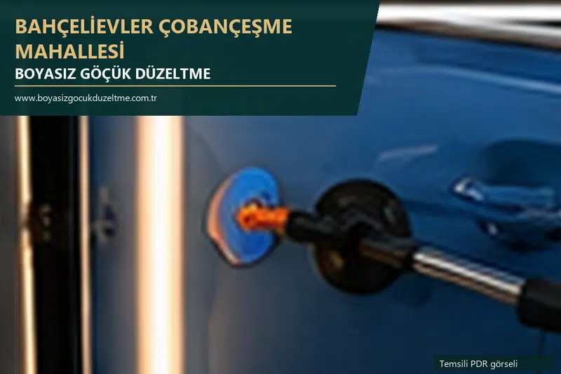 Bahçelievler Çobançeşme Mahallesi sabit nokta ve mobil PDR randevusunu anlatan temsili otomobil hizmeti görseli