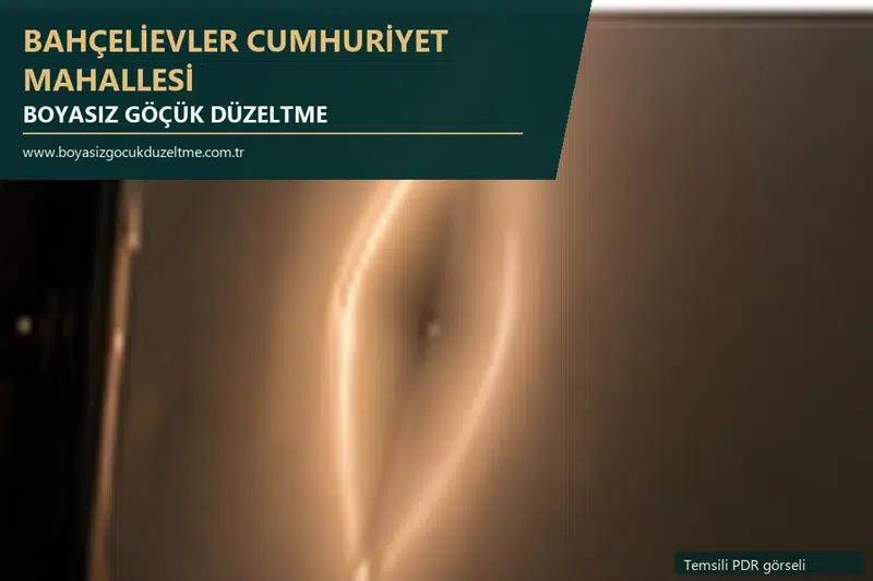 Bahçelievler Cumhuriyet Mahallesi sabit nokta ve mobil PDR randevusunu anlatan temsili otomobil hizmeti görseli