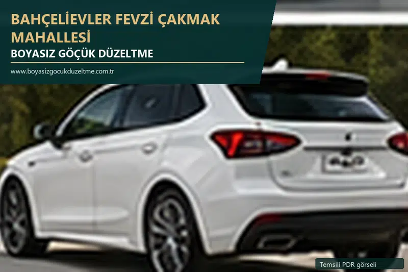 Bahçelievler Fevzi Çakmak Mahallesi sabit nokta ve mobil PDR randevusunu anlatan temsili otomobil hizmeti görseli
