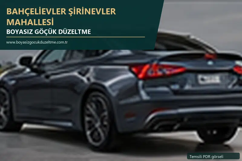 Bahçelievler Şirinevler Mahallesi sabit nokta ve mobil PDR randevusunu anlatan temsili otomobil hizmeti görseli