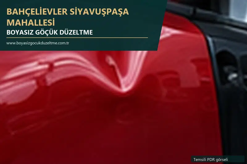 Bahçelievler Siyavuşpaşa Mahallesi sabit nokta ve mobil PDR randevusunu anlatan temsili otomobil hizmeti görseli