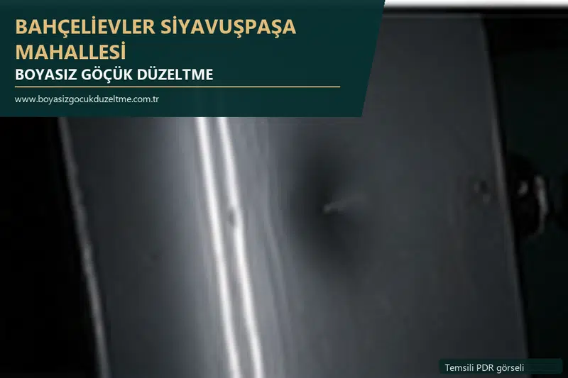 Bahçelievler Siyavuşpaşa Mahallesi hizmet rehberi için modern otomobil ve boyasız göçük incelemesini anlatan temsili görsel