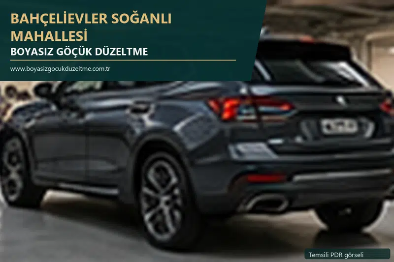 Bahçelievler Soğanlı Mahallesi sabit nokta ve mobil PDR randevusunu anlatan temsili otomobil hizmeti görseli