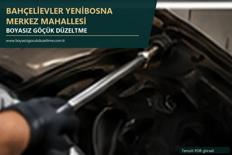 Bahçelievler Yenibosna Merkez Mahallesi sabit nokta ve mobil PDR randevusunu anlatan temsili otomobil hizmeti görseli