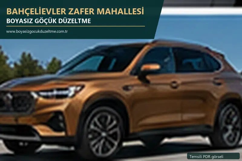 Bahçelievler Zafer Mahallesi sabit nokta ve mobil PDR randevusunu anlatan temsili otomobil hizmeti görseli